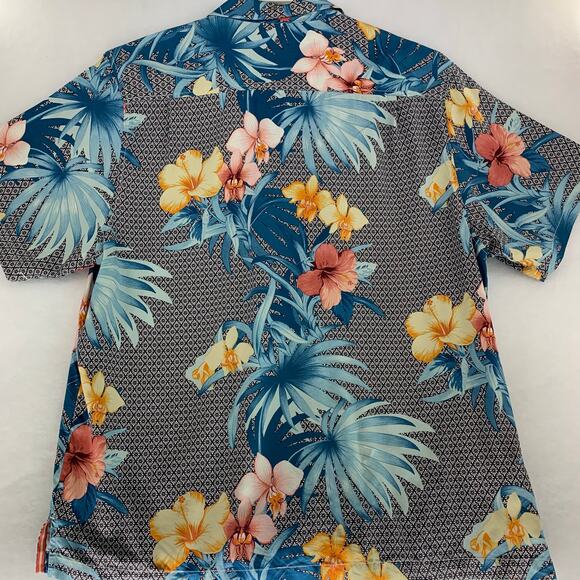 Tommy Bahama 100% Silk Tropical Print Short Sleeve Button Down Shirt Size XXL - Picture 2 of 15